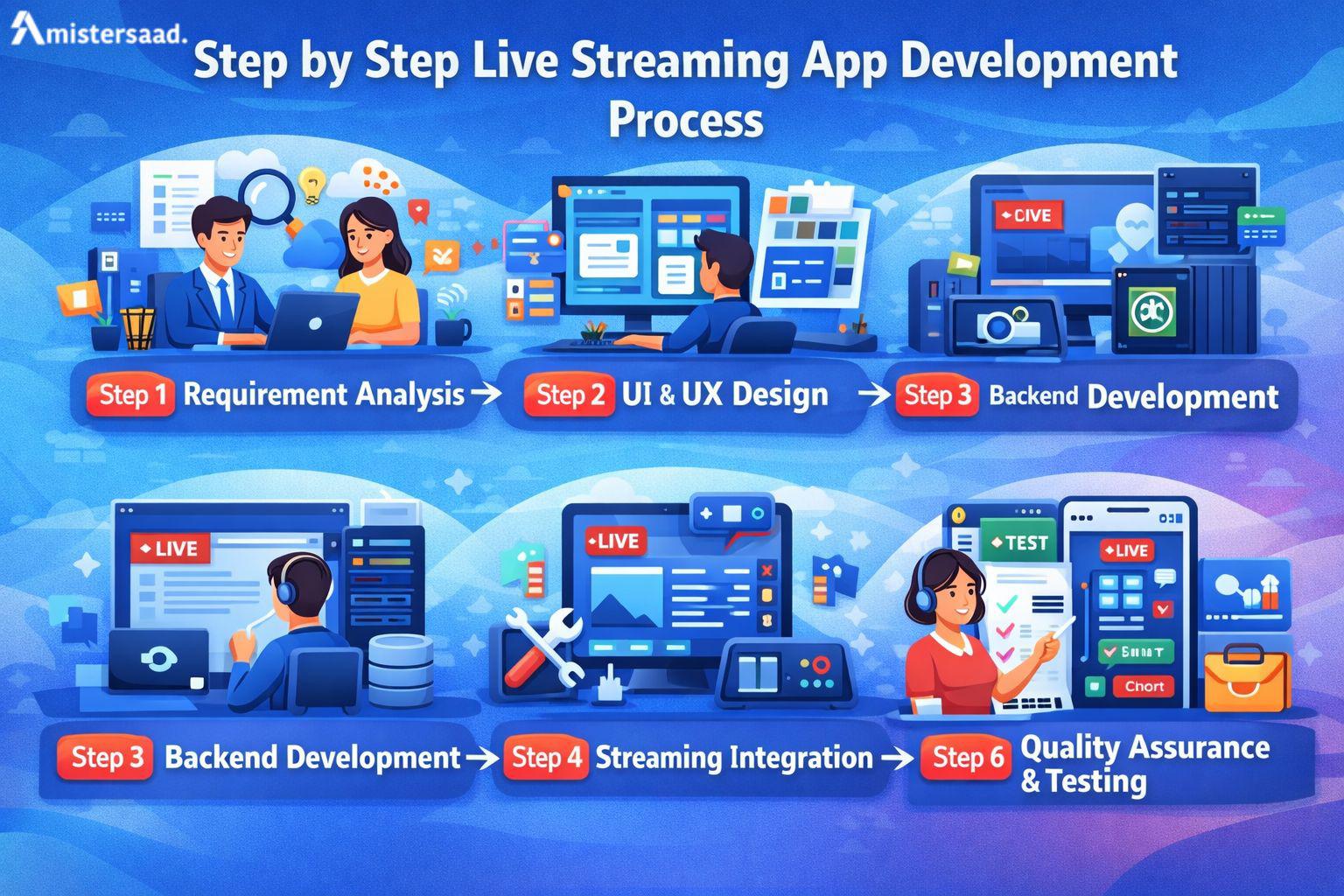 Step by Step Live Streaming App Development Process